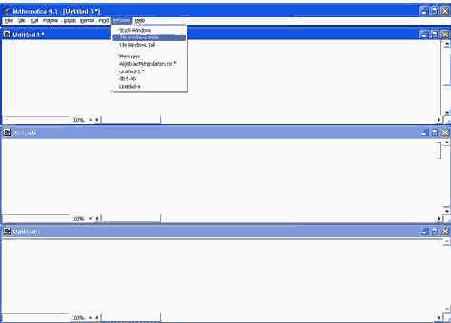 Расположение окон после исполнения команды Tile Windows Wide